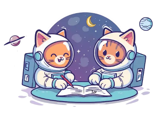 Two cat astronauts signing an api agreement