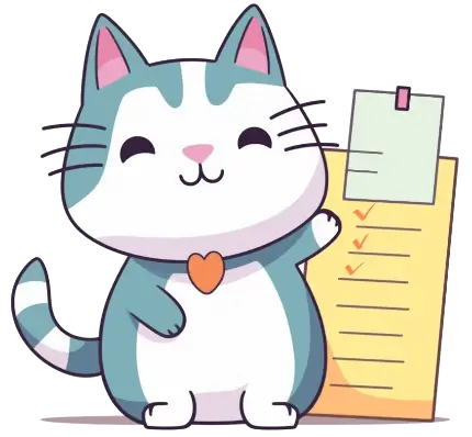 A cat with a checklist