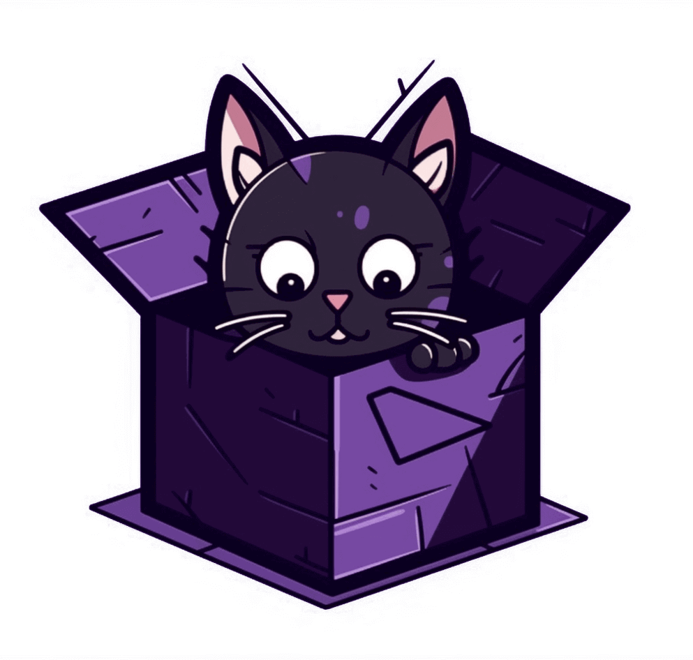 A cat inside a black box